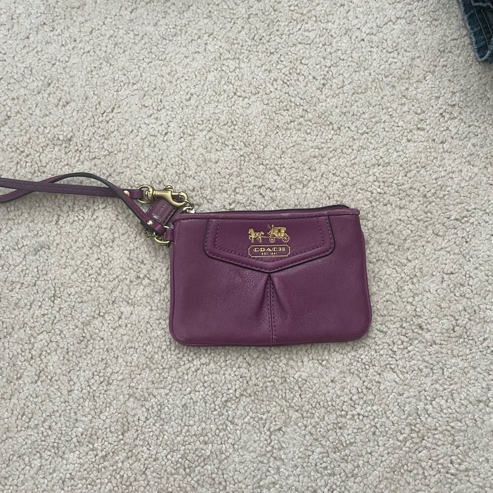 Purple Coach Wristlet Wallet